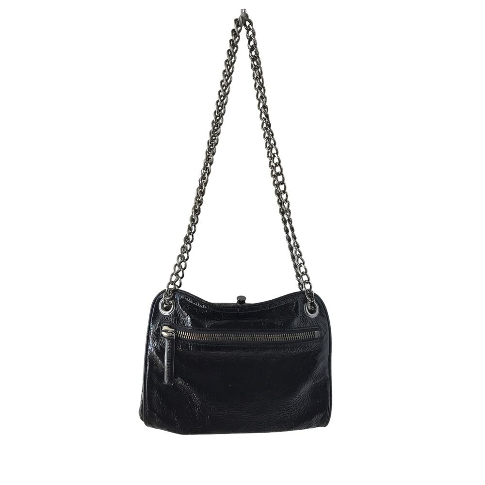 HOBO INTERNATIONAL Black Patent Leather Small Shoulder / Crossbody Bag
